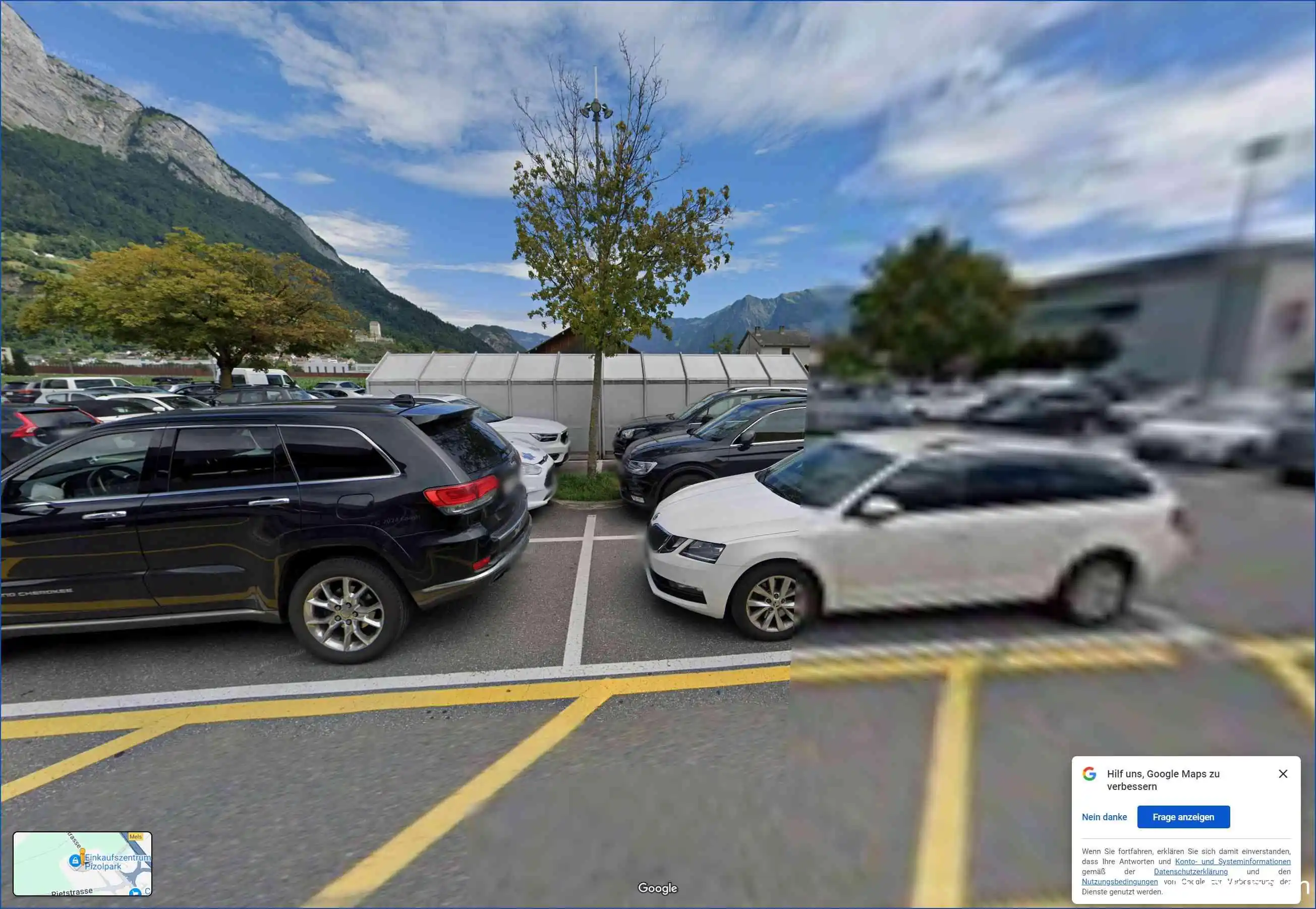 Parking Einkaufszentrum Pizolpark, Grossfeldstrasse, Mels, 8879