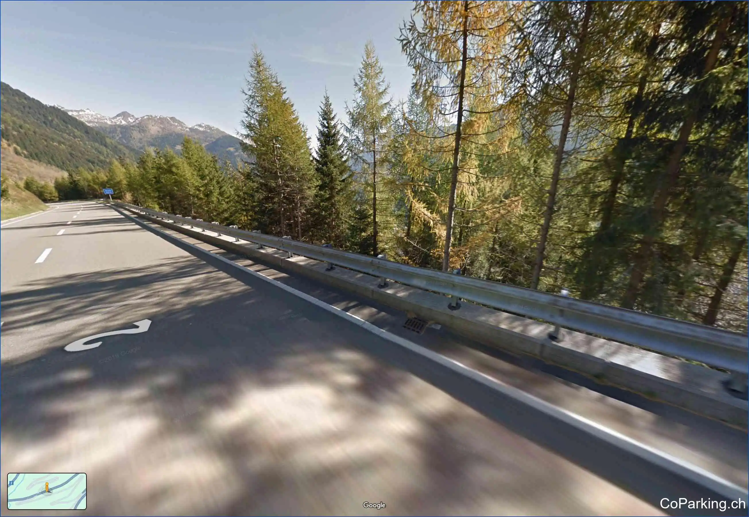 Parking Nuova strada del Passo del San Gottardo, Nuova strada del Passo, Airolo, 6780