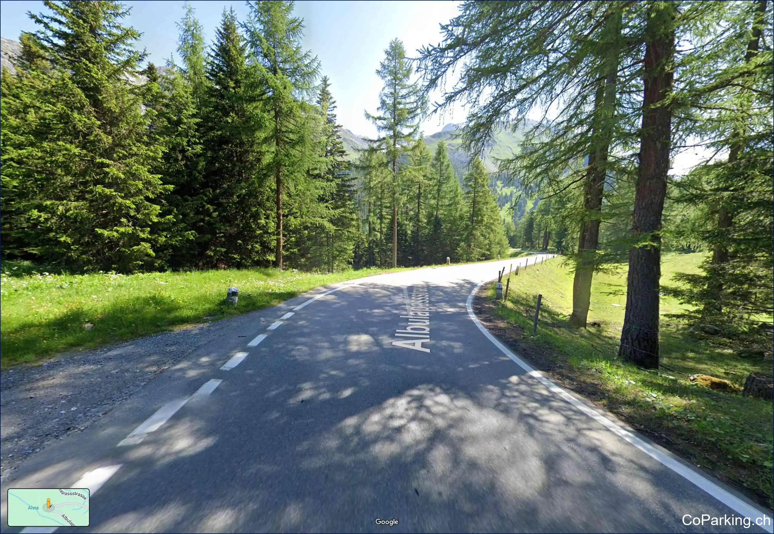Parking Albulapass-Str., Albulapassstrasse, Bergün - La-Punt, 7482