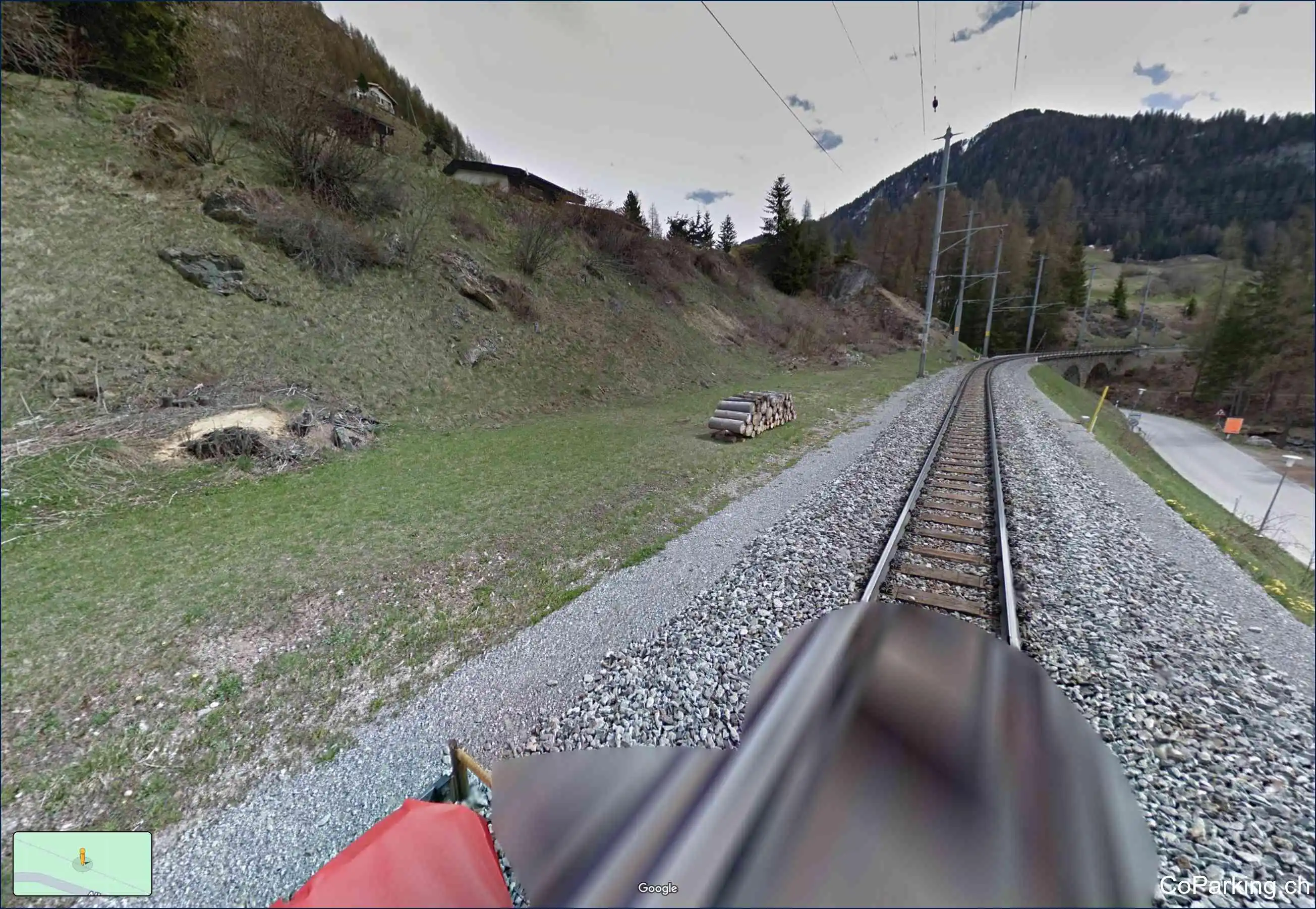 Parking Albulastr., Albula Passstrasse, Bergün, 7482
