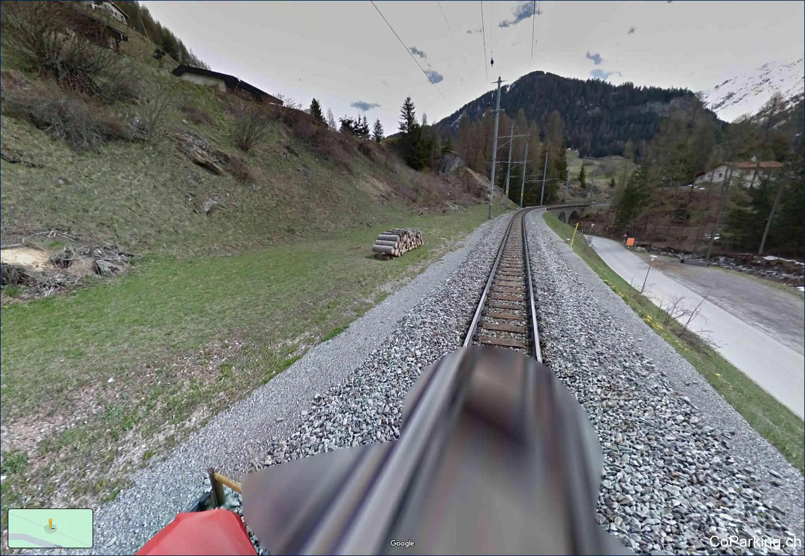 Parking Albulastr., Albula Passstrasse, Bergün, 7482