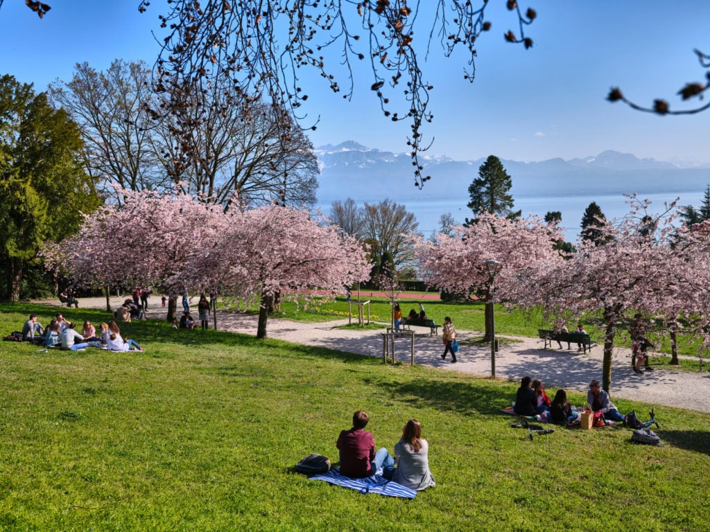 Le Parc Mon-Repos à Lausanne avec son château et ses jardins paysagers
