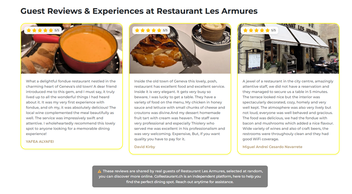 CoRestaurant.ch Nutzerbewertungen