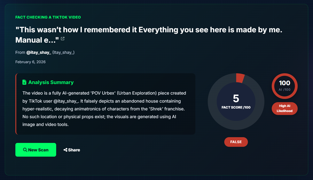 FactCheckTool Verification Results Dashboard
